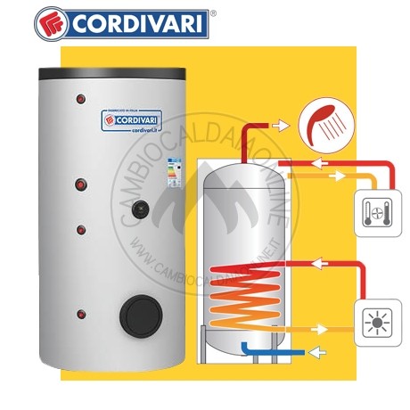 Cambiocaldaiaonline.it CORDIVARI Srl Cordivari BOLLY 1AP WB da 150 a 500 ERP (Vol da 147 a 497 lt + Scamb da 1.1 a 2.6 mq) Cod: 310516232050-320