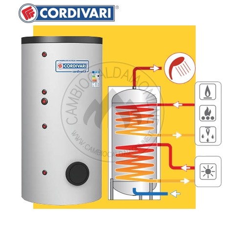 Cambiocaldaiaonline.it CORDIVARI Srl Cordivari BOLLY 2AP WB da 200 a 500 ERP (Vol da 189 a 497 lt + Scamb Sup da 0.4 a 1.3 mq) Cod: 313516232510-323