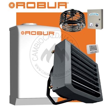 Cambiocaldaiaonline.it ROBUR SpA NOLEGGIO ROBUR Caldaria° 35 TECH PLUS ACS (Caldaia 33kW + Aerotermo 35kW da 3.000 mc/h + Miscelatore 10.000 mc/h + h 7mt * 170mq * 1020mc) Cod: F1292R110+E 3M-320