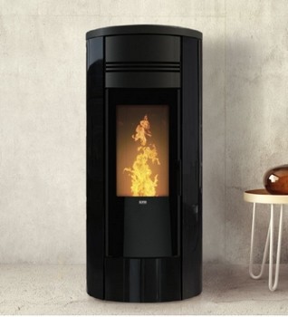 Cambiocaldaiaonline.it KLOVER Srl Klover termostufa a pellet STYLE 220 GLASS (27,1 KW) Cod: SLG220-325