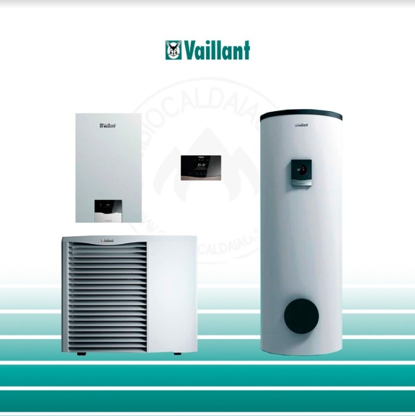 Cambiocaldaiaonline.it VAILLANT Vaillant SISTEMA IBRIDO 3 caldaia murale + bollitore bivalente + pdc monoblocco Cod: 0010040-315