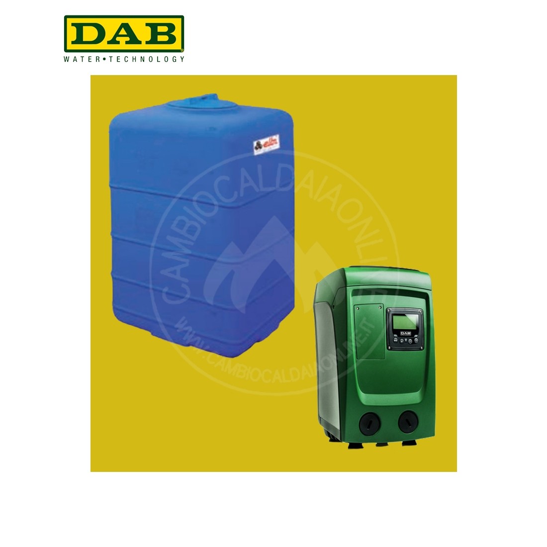 Cambiocaldaiaonline.it DAB PUMPS SpA DAB kit Sistema di pressurizzazione automatico compatto E.SYBOX MINI + serbatoio di prima raccolta (fino 80 l/min + prevalenza 55 m) Cod: kitminibox-318