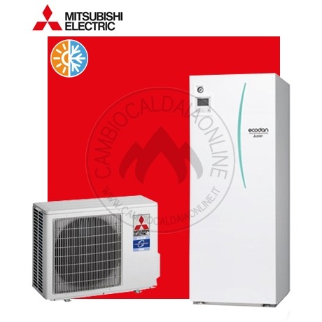 Cambiocaldaiaonline.it MITSUBISHI ELECTRIC MITSUBISHI sistema split ECODAN Small ERST 20D-VM2C/PUHZ-SW 50VKA (u.est 1.24 kW elett + u.int 5.50 kW term + acs 200lt + Tmax 55°/-15°) CALDO and FREDDO + APP Cod: ERST20D-VM2C/PUHZ-SW50VKA-334