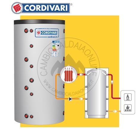 Cambiocaldaiaonline.it CORDIVARI Srl Cordivari PUFFER VB (Vol da 180 a 805 lt H= da 1299 a 1840; D= da 550 a 950mm) Cod: 325116231250-39