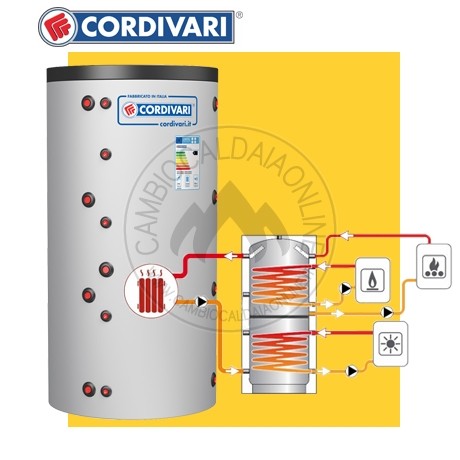 Cambiocaldaiaonline.it CORDIVARI Srl Cordivari PUFFER 2 VB (Vol da 478 a 805 lt + H= da 1620 a 1840 D=750 / 950 mm) Cod: 325116231270-316