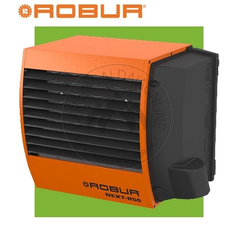 Cambiocaldaiaonline.it ROBUR SpA ROBUR Generatore daria calda pensile NEXT R60 (Portata 5.900 mc/h + Potenza termica 62.8kW + h 7mt * 299mq * 2093mc) Cod: R60-341