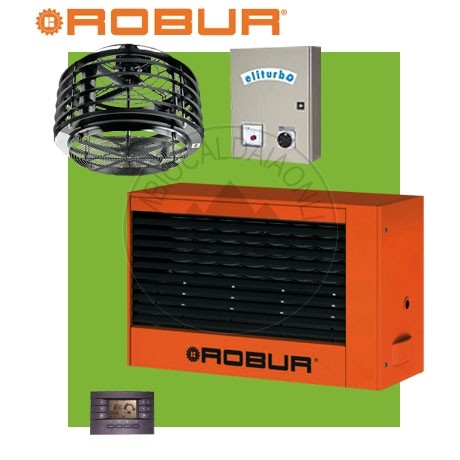 Cambiocaldaiaonline.it ROBUR SpA ROBUR Generatore daria calda pensile G45 (Potenza termica 43kW + Miscelatore 10.000 mc/h + h 7mt * 205mq * 1435mc) Cod: F12713110+-334