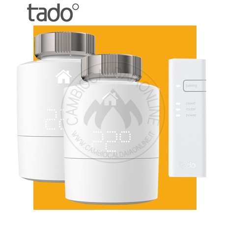 Cambiocaldaiaonline.it TADO GmbH TADO° Heating Testina Termostatica Intelligente Kit base (2 testine complete di Bridge geo localizzatore WiFi) Cod: 4260328610770-324