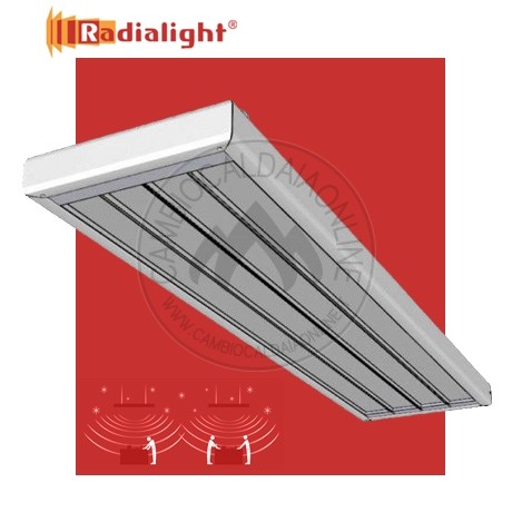 Cambiocaldaiaonline.it RADIALIGHT NOLEGGIO Kit 12 RADIALIGHT Pannello radiante soffitto THERMO HT 39 (Potenza termica 42 kW Potenza elettrica 21 kW 230/400V Inst da 2.9 a 3.5 m area copertura cca 180 mq) Cod: K12-PRTHE201-338