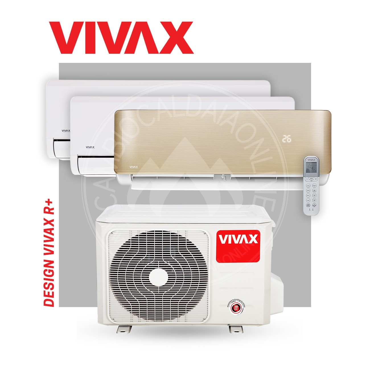 Cambiocaldaiaonline.it VIVAX VIVAX R+ TRIAL 6,2kW interne 1x12000 Btu (GOLD) + 2x9000 Btu (WHITE) R32 Classe A++/A+ Cod: vivax trial-38