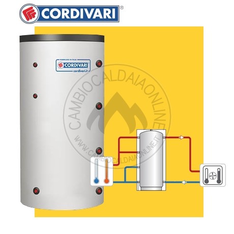 Cambiocaldaiaonline.it CORDIVARI Srl Cordivari Volano Termico PDC (Inerziale H= da 990 a 1641 mm D= da 461 a 750 mm) Cod: 300116231100-35