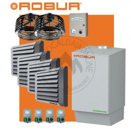 Cambiocaldaiaonline.it NOLEGGIO ROBUR Caldaria° TECH 100.1 QUADRI (Caldaia 99.8kW + 2 Aerotermi 20kW + 2 Aerotermi 35kW + Miscelatore 10.000 mc/h + 7mt * 480mq * 3360mc) Cod: F1292I110+E 3M-20
